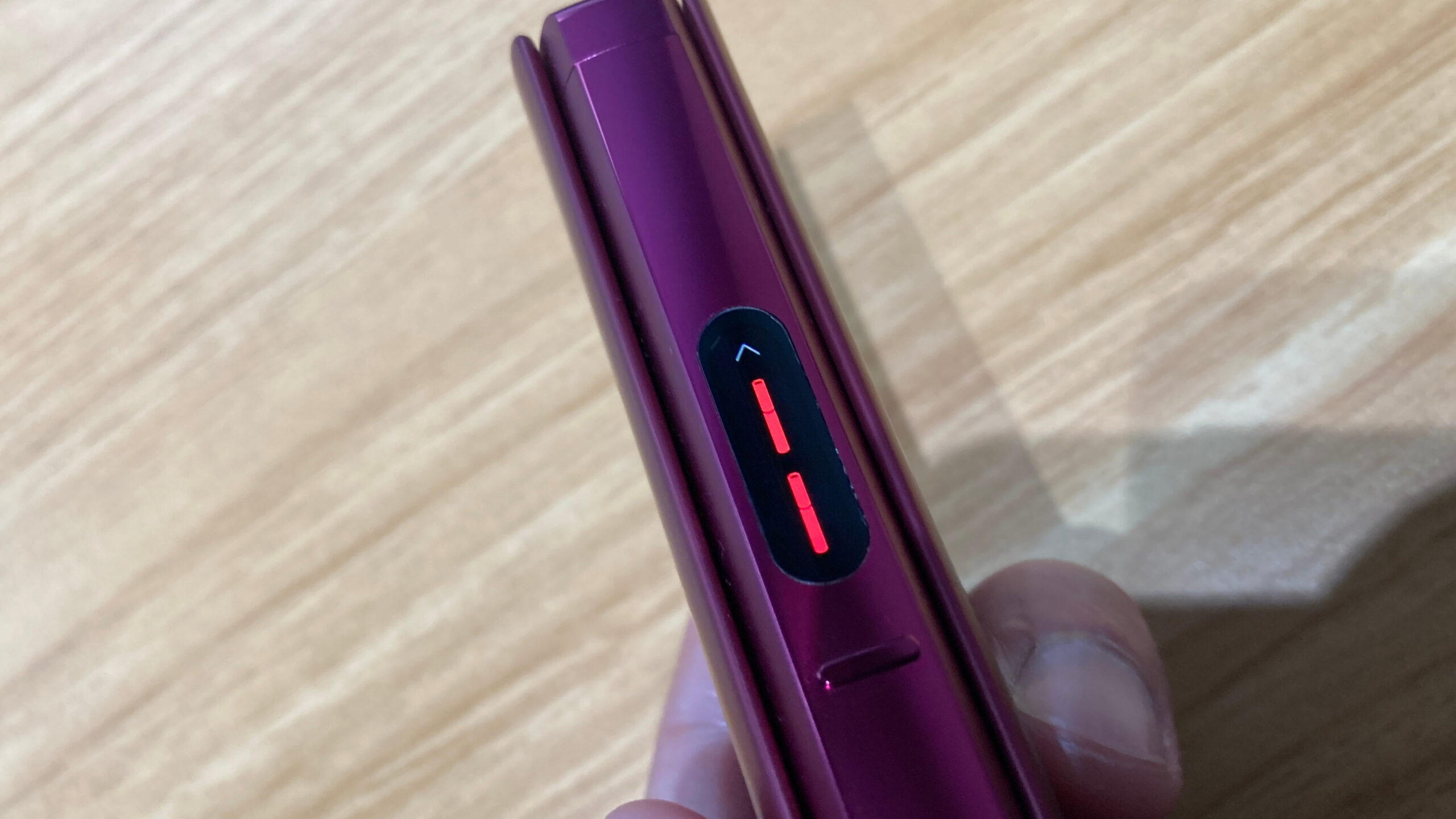 グローヒーロで赤いたばこスティックマークのエラー表示